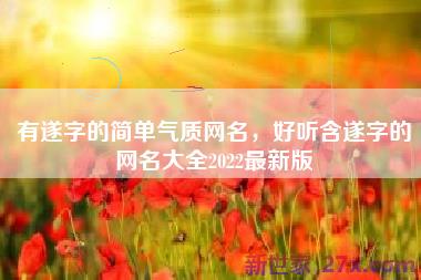 有遂字的简单气质网名，好听含遂字的网名大全2022最新版