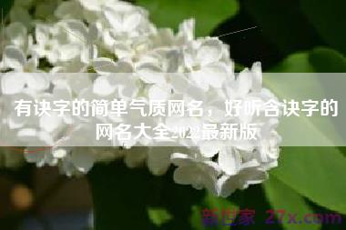 有诀字的简单气质网名，好听含诀字的网名大全2022最新版