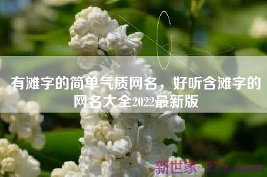 有滩字的简单气质网名，好听含滩字的网名大全2022最新版