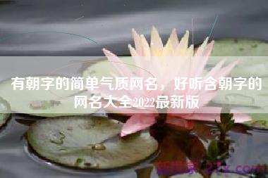 有朝字的简单气质网名，好听含朝字的网名大全2022最新版