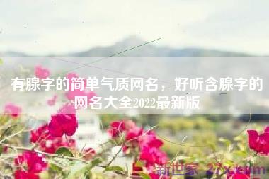 有腺字的简单气质网名，好听含腺字的网名大全2022最新版