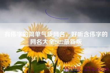 有伟字的简单气质网名，好听含伟字的网名大全2022最新版
