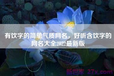 有饮字的简单气质网名，好听含饮字的网名大全2022最新版