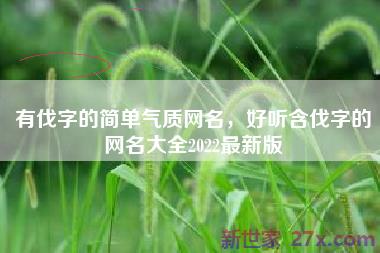 有伐字的简单气质网名，好听含伐字的网名大全2022最新版