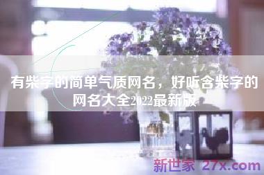 有柴字的简单气质网名，好听含柴字的网名大全2022最新版