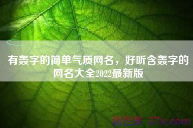 有轰字的简单气质网名，好听含轰字的网名大全2022最新版