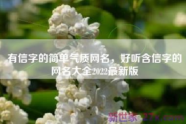 有信字的简单气质网名，好听含信字的网名大全2022最新版