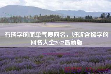 有孺字的简单气质网名，好听含孺字的网名大全2022最新版