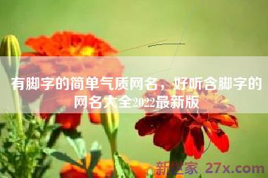 有脚字的简单气质网名，好听含脚字的网名大全2022最新版