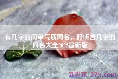 有几字的简单气质网名，好听含几字的网名大全2022最新版