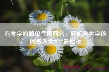 有考字的简单气质网名，好听含考字的网名大全2022最新版