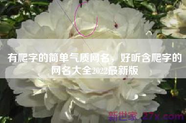 有爬字的简单气质网名，好听含爬字的网名大全2022最新版