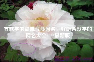有默字的简单气质网名，好听含默字的网名大全2022最新版