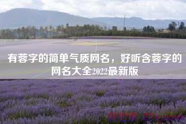 有蓉字的简单气质网名，好听含蓉字的网名大全2022最新版