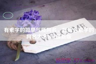 有素字的简单气质网名，好听含素字的网名大全2022最新版