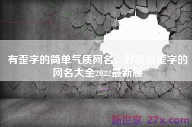 有歪字的简单气质网名，好听含歪字的网名大全2022最新版