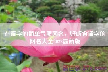 有遣字的简单气质网名，好听含遣字的网名大全2022最新版