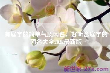 有雇字的简单气质网名，好听含雇字的网名大全2022最新版