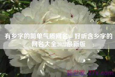 有乡字的简单气质网名，好听含乡字的网名大全2022最新版