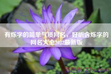 有烁字的简单气质网名，好听含烁字的网名大全2022最新版