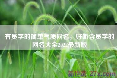 有员字的简单气质网名，好听含员字的网名大全2022最新版
