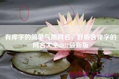 有痒字的简单气质网名，好听含痒字的网名大全2022最新版