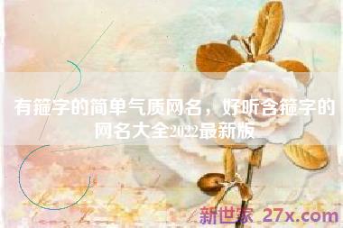 有箍字的简单气质网名，好听含箍字的网名大全2022最新版