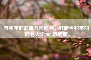 有和字的简单气质网名，好听含和字的网名大全2022最新版