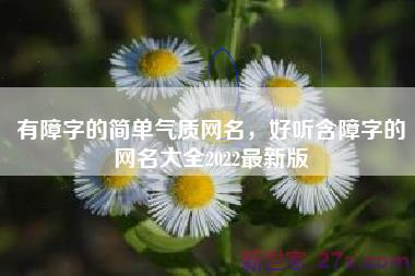 有障字的简单气质网名，好听含障字的网名大全2022最新版