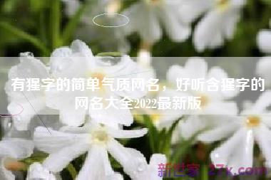 有猩字的简单气质网名，好听含猩字的网名大全2022最新版