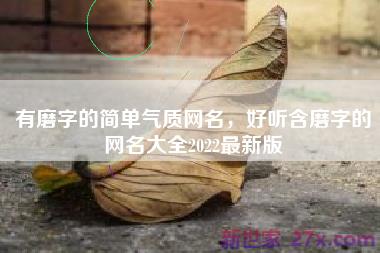 有磨字的简单气质网名，好听含磨字的网名大全2022最新版