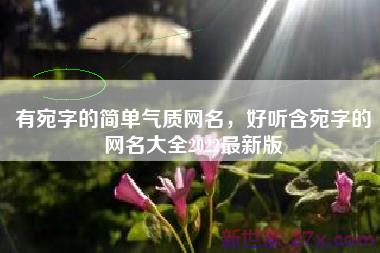 有宛字的简单气质网名，好听含宛字的网名大全2022最新版