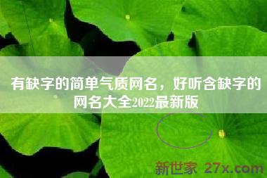 有缺字的简单气质网名，好听含缺字的网名大全2022最新版