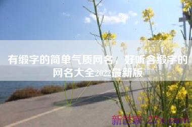 有缎字的简单气质网名，好听含缎字的网名大全2022最新版