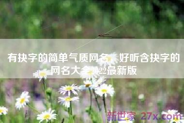 有抉字的简单气质网名，好听含抉字的网名大全2022最新版