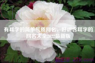 有耳字的简单气质网名，好听含耳字的网名大全2022最新版