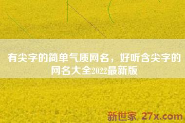 有尖字的简单气质网名，好听含尖字的网名大全2022最新版