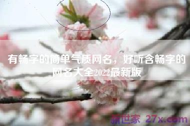 有畅字的简单气质网名，好听含畅字的网名大全2022最新版
