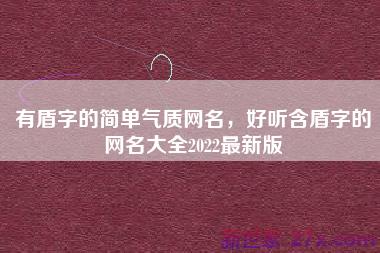 有盾字的简单气质网名，好听含盾字的网名大全2022最新版
