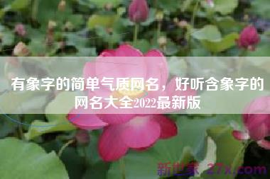 有象字的简单气质网名，好听含象字的网名大全2022最新版