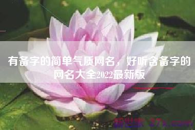 有备字的简单气质网名，好听含备字的网名大全2022最新版