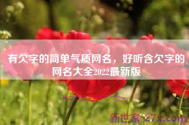有欠字的简单气质网名，好听含欠字的网名大全2022最新版