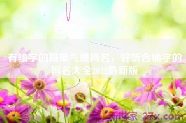 有输字的简单气质网名，好听含输字的网名大全2022最新版