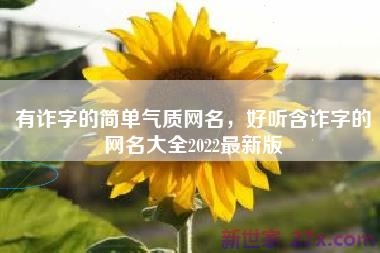 有诈字的简单气质网名，好听含诈字的网名大全2022最新版