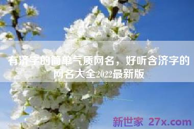 有济字的简单气质网名，好听含济字的网名大全2022最新版