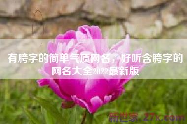 有胯字的简单气质网名，好听含胯字的网名大全2022最新版