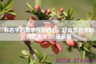 有若字的简单气质网名，好听含若字的网名大全2022最新版