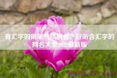 有汇字的简单气质网名，好听含汇字的网名大全2022最新版