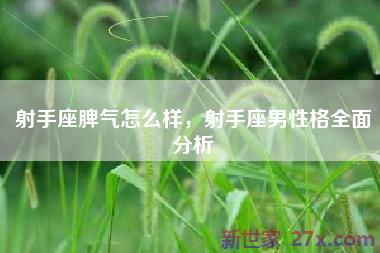 射手座脾气怎么样，射手座男性格全面分析