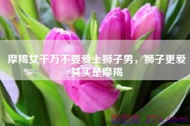 摩羯女千万不要爱上狮子男，狮子更爱其实是摩羯